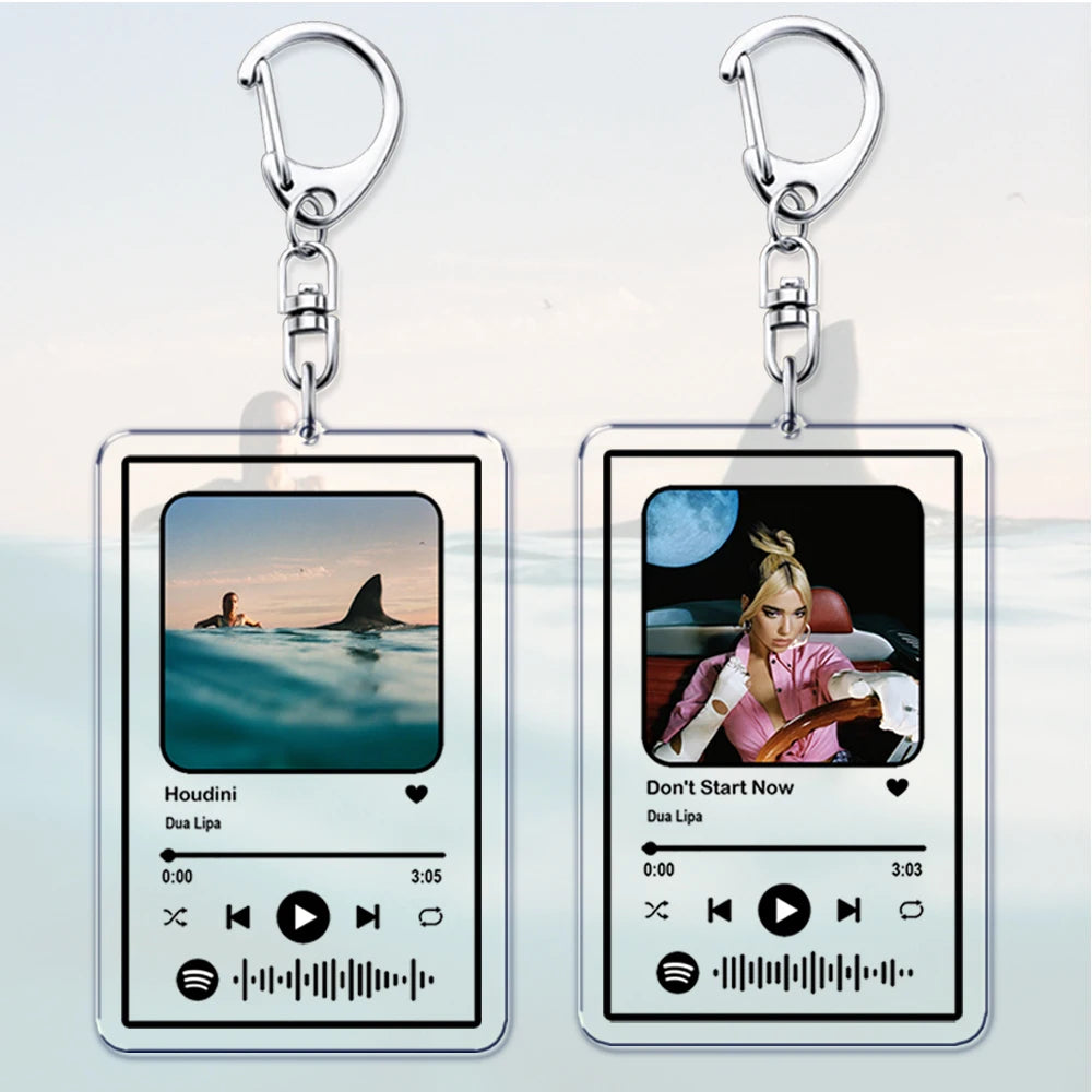 Dua Lipa Spotify-Style Keychain – Custom Design Celebrating Her Biggest Hits