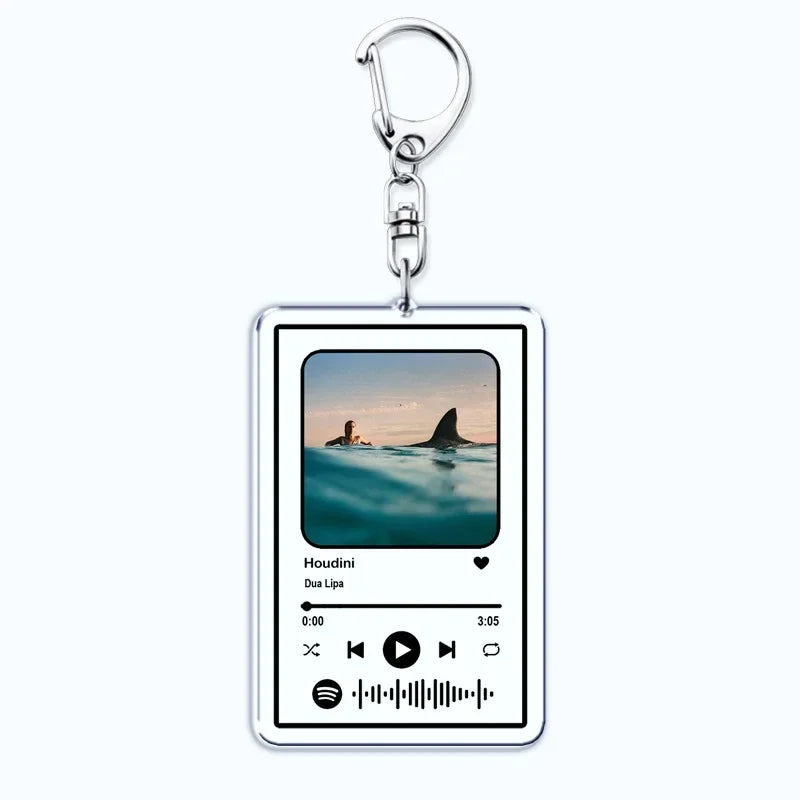 Dua Lipa Spotify-Style Keychain – Custom Design Celebrating Her Biggest Hits