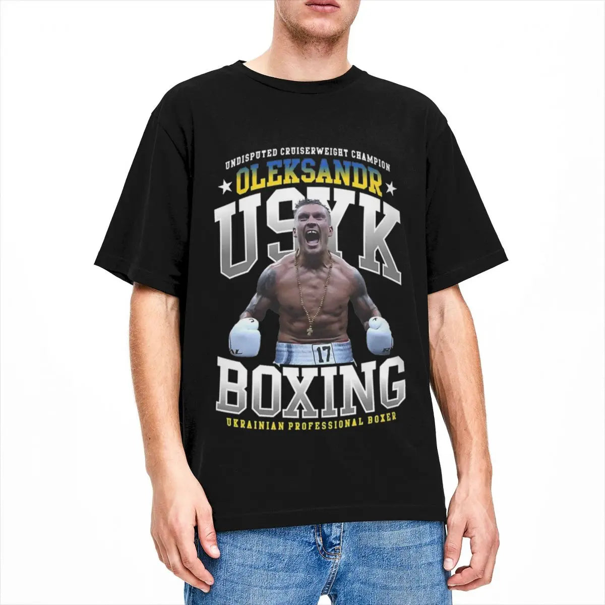 Oleksandr Usyk Champion for Ukraine T-Shirt – Unique Boxing Tribute